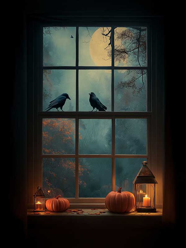Halloween background raven 06