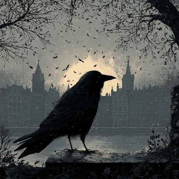Halloween background raven 07