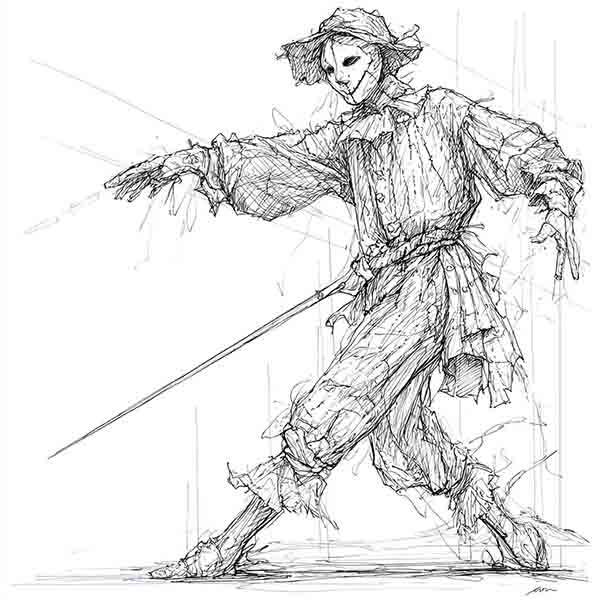 Victorian scarecrow drawing 02
