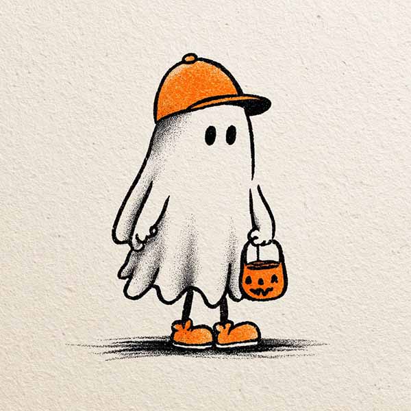 vintage Halloween drawing 02