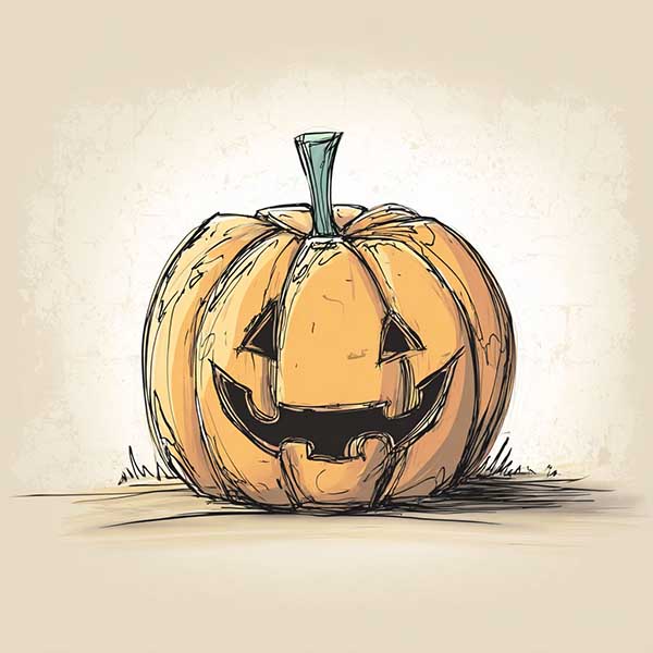 vintage Halloween drawing 03