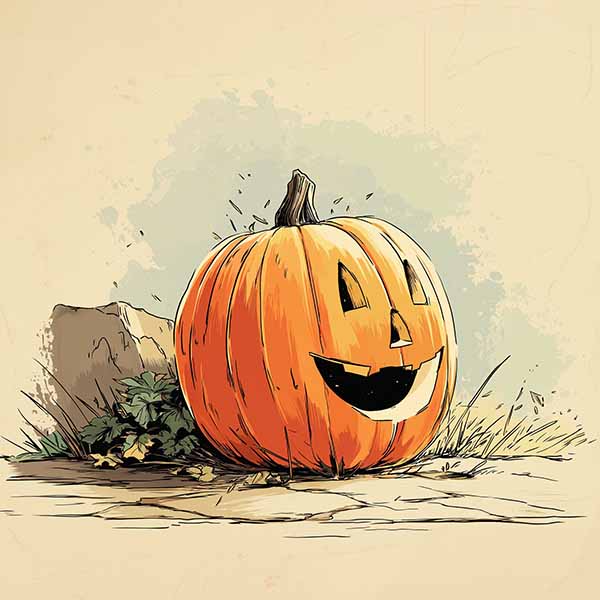 vintage Halloween drawing 05