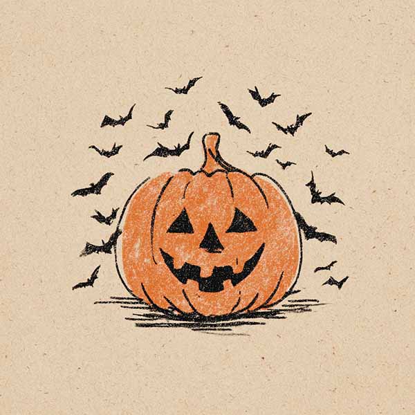 vintage Halloween drawing 06