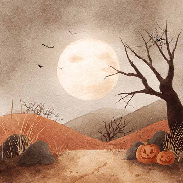 Watercolor Halloween background 01