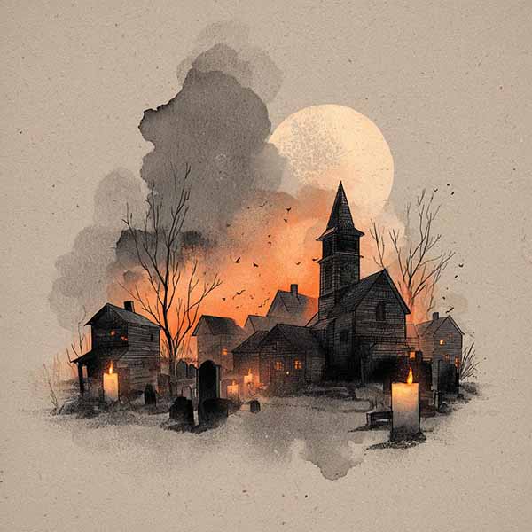 Watercolor Halloween background 03