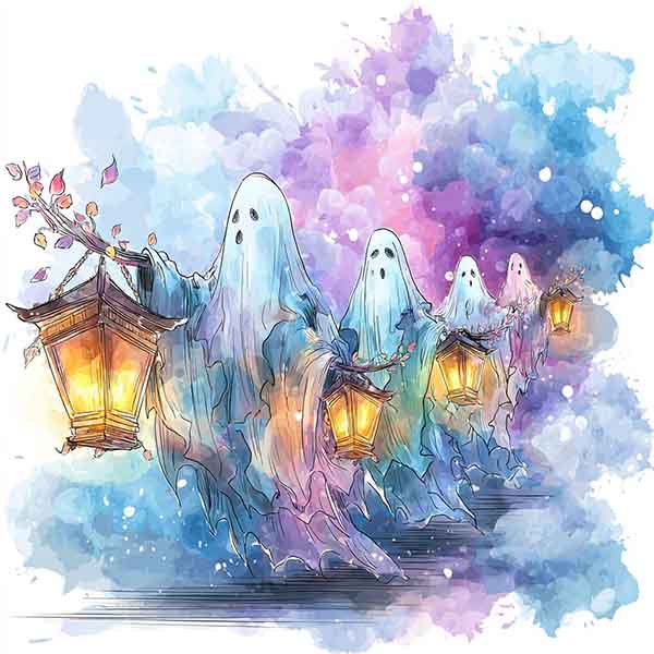 Watercolor Halloween background 07