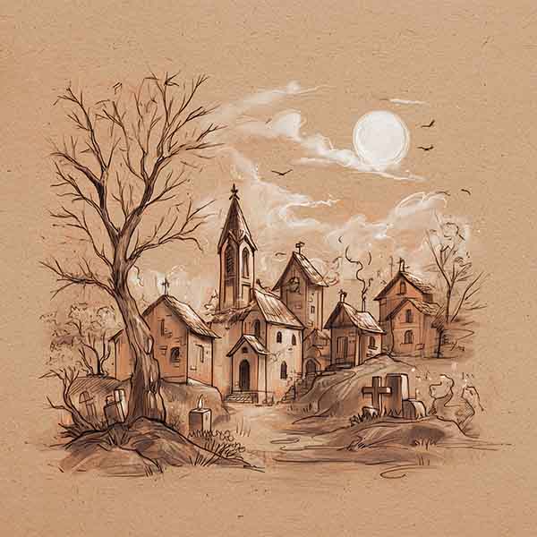 Watercolor Halloween background 08