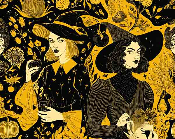 Witchy Halloween Background 03