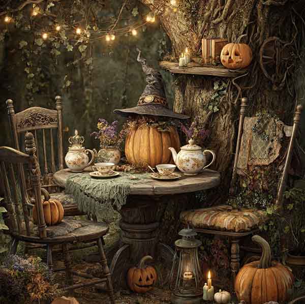 Witchy Halloween Background 04