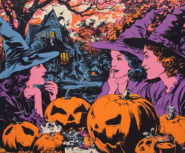 Witchy Halloween Background 05