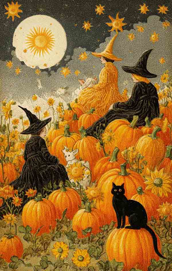 Witchy Halloween Background 07