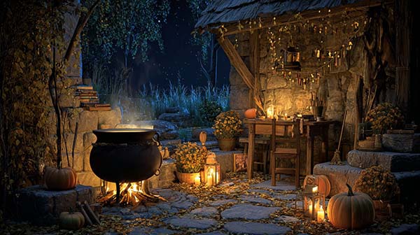 Witchy Halloween Background 09