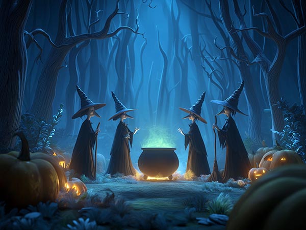 Witchy Halloween Background 11