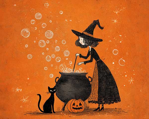 Witchy Halloween Background 12